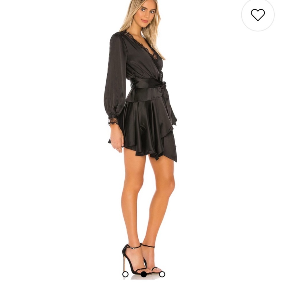 Lovers and Friends Satin Wrap Dress - Picture 6 of 7